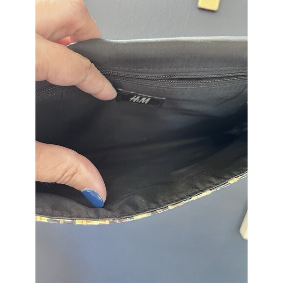 H&M Leopard Print Clutch Handbag Printed Jute Animal Date Night Purse Casual - Picture 6 of 8